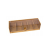 Bambus geteilte Clamshell Tea Box Holzverpackungsschachtel 5 Kisten Aufbewahrung mit transparenten Acryl -Teller -Teebeutel Aufbewahrung
